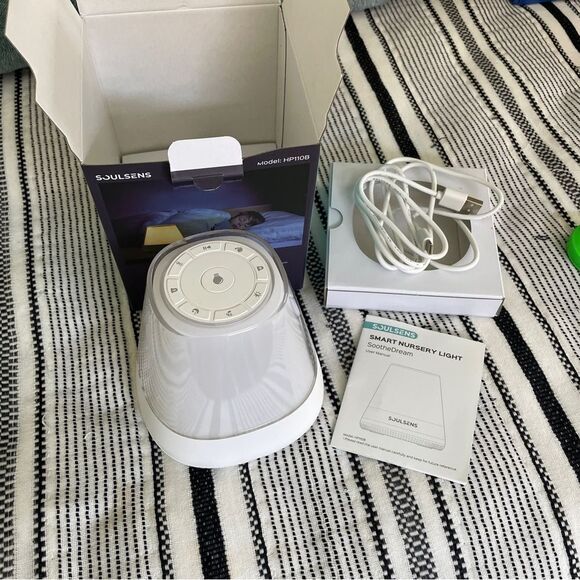 Smart Nursery Light for Kids and Babies Teal White Night Light Noise Machine - Picture 8 of 16